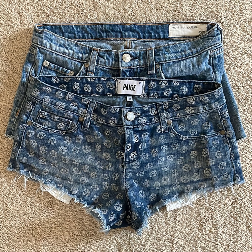 2 Pairs of size 25 denim shorts
